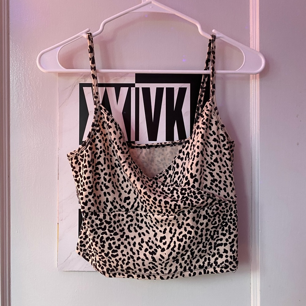 Cheetah print cross-over tank!